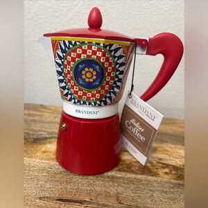 Brandani Italian Style Espresso/coffee/Moka Pot 6 Cup Red Design NEW